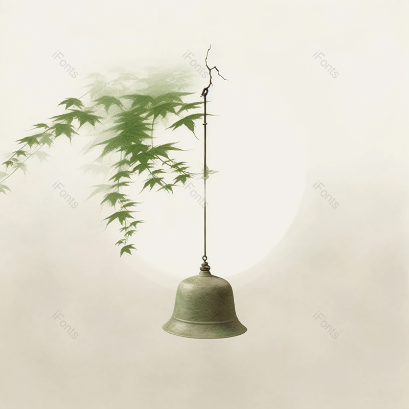 夏季简约古风绿色枫叶圆形插画,插画/手绘图,插画/手绘图库,插画/手绘图下载,插画/手绘